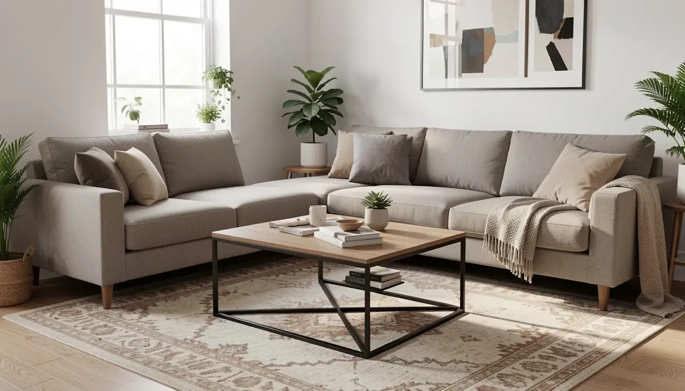 Space-Saving C-Shaped Sofa Tables