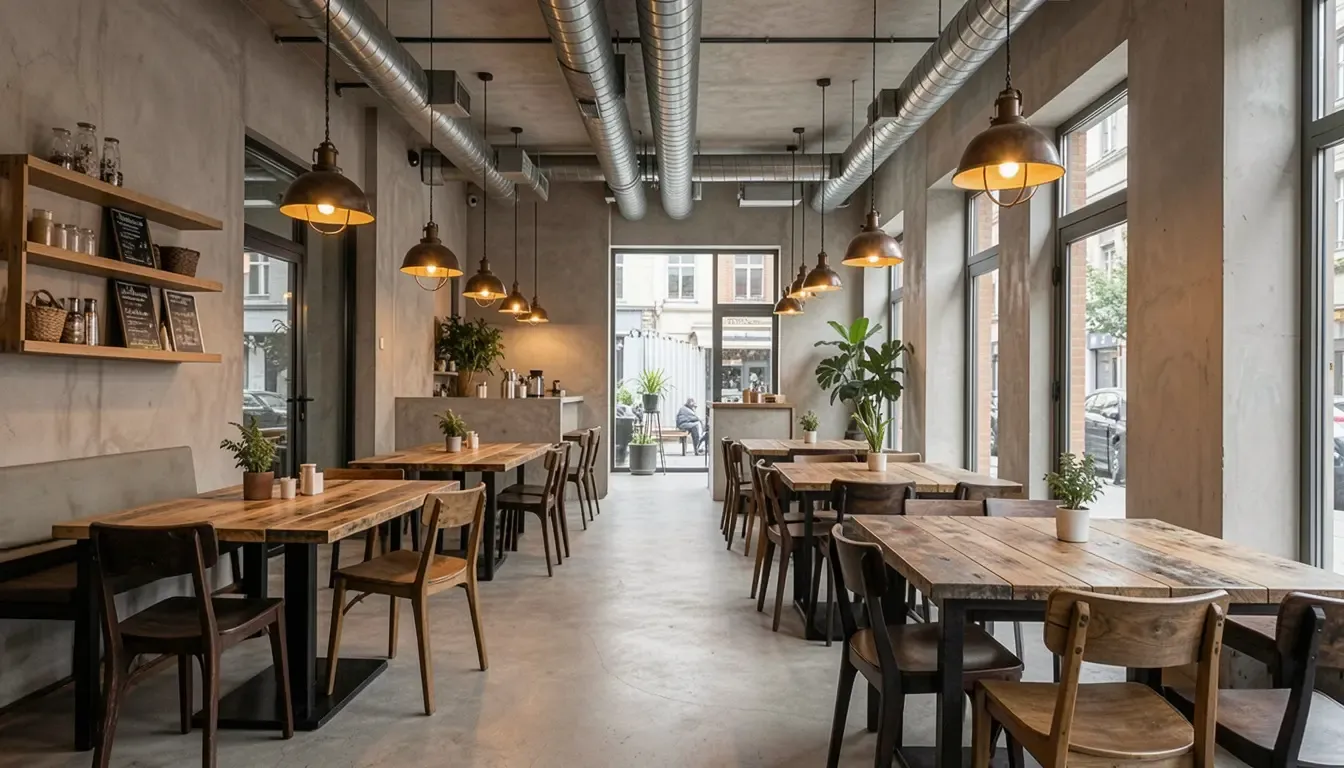 Industrial coffe bar decor design