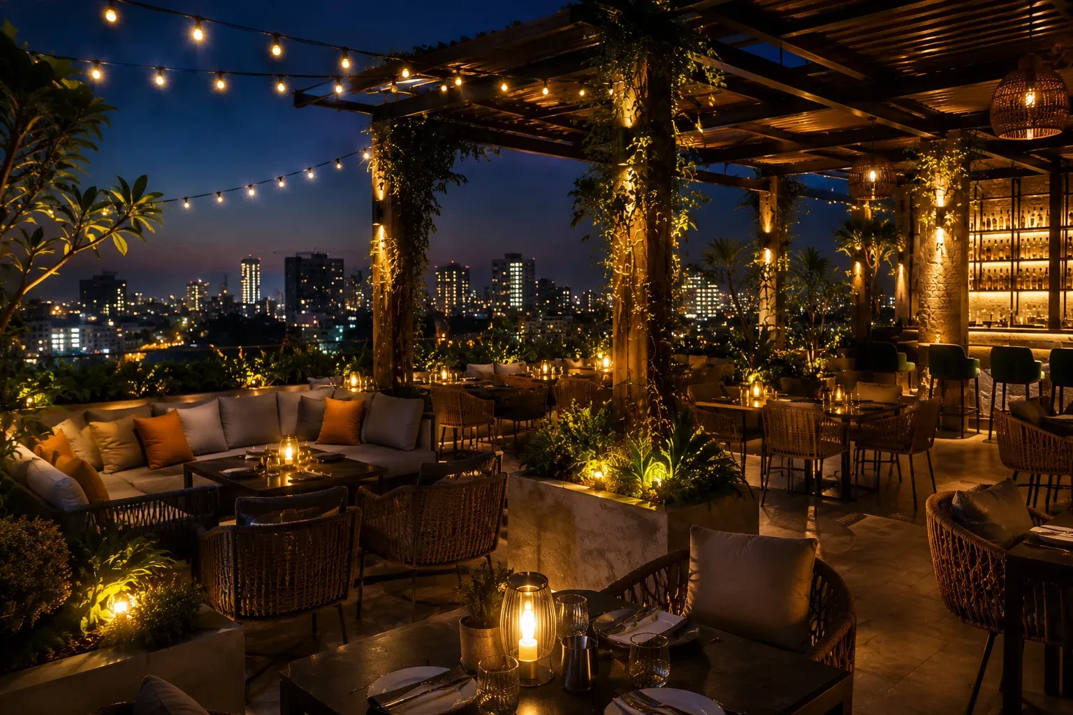 rooftop restaurant interior