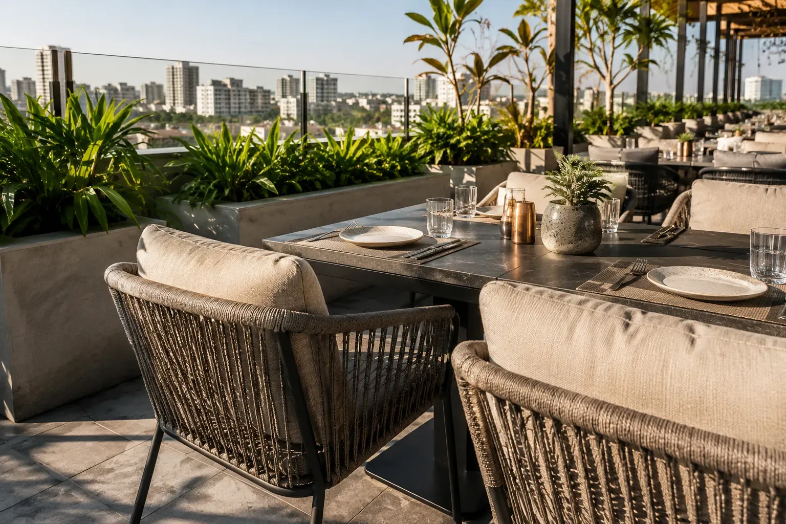 rooftop restaurant interior